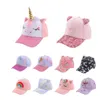 Cappello da sole per bambina Unicorno Cappelli da camionista per bambini Berretto da baseball per ragazzi Cappellino snapback regolabile carino Cappello da trekking sportivo da viaggio 3-10Y GC2382