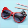 Okulary przeciwsłoneczne Dziecięce okulary przeciwsłoneczne ochronne okulary moda bowknot UV400 Summer Kids Outdoor Travel Anti Radiation Kieliszki Dziecko, Kids Otmy8