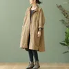 Kvinnors dike rockar Windbreaker Long Coat Autumn Plus Size Ytterkläder Stylish Korean Style Clothes Cardigan Overcoat Girl Fall 2023