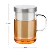 Mugs 500ml Glass Cup Tea Infuser Mug Large Borosilicate with Stainless Steel Home Office Coffee Drinkware 231013