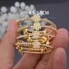 Bangle 4pcs Lot Dubai Gold Color Baby Bangles for Kids Cild Israel smycken Armband Ring Boys Children Arab Birthday Presents302e