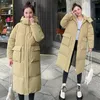Damskie parkas w dół bawełniany kurtka zimowa zagęszczona wersja koreańska długa sekcja duży rozmiar ciepły przedłużony płaszcz 231012