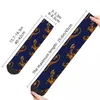 Skarpetki męskie Happy Heraldic Vintage Golden Lion i Damask Hip Hop płynna załoga Sock Sock Prezent wydrukowane