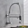 Kuche kuchenne Vidric Chrome Black Pull Down Faucet Pojedyncza zimna woda podwójna wymiana szila Mikser na ścianę 360 Rotacji łazienka