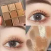 Eye Shadow 9 Color Chocolate Eyeshadow Palette Rose Pink Earth Milk Tea Glitter Makeup Hasting Korean Cosmetic Set 231012