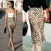 Femmes imprimé léopard décontracté longue soirée robe de Cocktail Mini jupe 308u