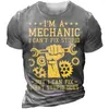 Men's T Shirts 3d Printed Summer Parts Pattern Crew Tools Mechanical T-shirtOveralls Outdoor Work Casual Loose Vintage Tees 2023