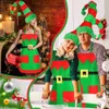 Themenkostüm 2023 Neues Weihnachts Weihnachtsmann Com Come Green Elf Cosplay Anzug Familie Karnevalsparty Neujahr Küche Schürze Hut Kleidung Setl231013