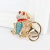 Keychains Frog Lovely Pendant Charm Rhinestone Crystal Purse Bag Keyring Key Chain Accessories Wedding Party Lover Friend Gift