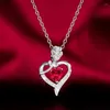 Pendant Necklaces CAOSHI Charming Lady Necklace Rose Jewelry With Bright Red Crystal Fashion Female Wedding Ceremony Accessories Heart Love