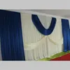 Party-Dekoration 3 6 m Hochzeit Hintergrund Vorhang mit Swag Hintergrund Hochzeit Marineblau Eisseide Bühnenvorhänge DHL252v