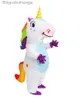 Themakostuum Iatable Eenhoorn Kom Volwassen Kinderen Regenboog Halloween Komt voor Vrouwen Mannen Volwassen Carnaval Mascotte Purim Kerst CosplayL231013