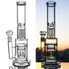 Bedwelmende Glazen Waterpijpen Recycler Olie Dab Rigs Pijp met Percolator Waterpijpen Waskolf Gratis Verzending