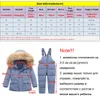 Donsjas Winterjassen voor kinderen Snowsuits Meisje Eend Jongen Bontkraag Bovenkleding Kinderen Pakken geïsoleerde overalls Baby Jumpsuits 231013