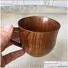 Coffee & Tea Sets Wooden Cup Wood Coffee Tea Beer Wine Juice Milk Water Mug Handmade Business Gift Drinking Home Garden Kitchen, Dinin Dhj9T