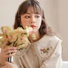 Women's Blouses Shirts MEXZT Sweet Cute Shirts Women Korean Preppy Style Peter Pan Collar Button Blouse Student Vintage Harajuku Print Embroidery Top 231012