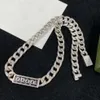 Topp lyxdesigner Choker halsbandskedja för kvinna eller man enkel modebrev silver design halsband kedja supply224o