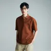 Мужские футболки Тяжелая рубашка поло с волнистой текстурой Универсальная летняя футболка с короткими рукавами и силуэтом с лацканами Легкий и знакомый стиль