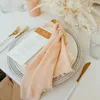 Table Napkin 42x42cm 10pcs Gauze Cotton Napkins Reusable Pink CTrim Tea Towel RustiRc Retro Burrs Napkins for Wedding Party Table Decoration 231013