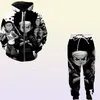 Laat nieuwe menwomens boondocks uit grappige 3D print mode tracksuits broek zipper hoodie casual sportkleding l0152254363