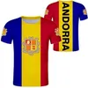 Andorra Male Youth T Shirt Niestandardowy numer nazwy czarny biały szary t-shirt kataloński Andorran ad Drukuj tekst