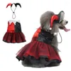 Abbigliamento per cani Polsini con orlo Abito Halloween Simpatico costume da mago per animali domestici per divertimento cosplay con copricapo Abiti unici