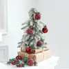 Juldekorationer 12/24st Red Green Plaid Christmas Balls With Pine Cone Xmas Tree Hanging Foam Pendant Juldekorationer Navidad År 231013