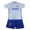 2023 24 Zaragoza Bermejo Kids Kit Futbol Formaları Zaragoza Puche Frances francho Nieto Home White Away Çocuk Futbol Gömlekleri Üniformaları