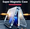 360 Metal Magnetic Cases For iPhone 12 13 Mini 11 12 13 14 Pro Max Double Sided Glass Case Fit iPhone X XR XS 7 8 6 6S Plus SE Cov9163292