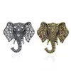 Vintage Rhinestone Elephant Brooch Bronze Animal Brooches For Women Men Denim Suit Sweater Collar Pin Button Badge Broche311Q