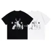 Marque de mode de luxe hommes T-Shirt Animal Story lettre impression col rond manches courtes été ample T-Shirt haut noir White2926