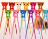 Chopsticks 100 pair Mixed Colors Cartoon Kids Children gift Study Exercise Silicone Head Wholesale 12 LL