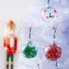 Décorations de Noël 24pcs boules de Noël remplissables en plastique transparent 8cm bricolage arbre de Noël ornement décoration arts artisanat 231012