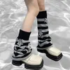 女性ソックス女性ニットストライプパターンエラスティックルーズフィットカバーカジュアルシンプルスタイルプロテクター冬の靴下