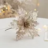 Dekorativa blommor Creative Handmade Christmas Sequin Simulation Gold and Red Tree Decoration DIY Accessories