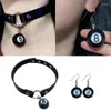 Collana girocollo con chiusura di tendenza per streetwear Goth Black Ball Lettera 8 / Ear Drop Women