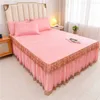Couvre-lit 1 pièce en dentelle douce - Protecteur de drap de lit élégant, couvre-lit antidérapant et anti-poussière de haute qualité à la mode coréenne 231013