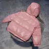 Solid color down Hooded Jackets for baby child Winter clothing Size 100-170 CM lovely pink boys and girl overcoat Oct10