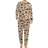 Erkekler Placowear Sevimli Köpek Baskı Pijamaları Sonbahar Hayvan Siluet Gece Gece Kıyısı Erkekler 2 Parça Özel Uzun Kollu Serin Büyük Boy Pijama Setleri