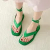 Sandalen Groene Zomer Gladiator Vrouwen Bohemian Slippers Strand Flats Dikke Zool Platform Schoenen Vrouw Enkelbandje Sandalias Mujer