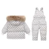 Piumino Giacca per bambini Set di abbigliamento 30 gradi Winter Girl Duck Tuta per bambini Tuta calda Tuta per bambini 231013