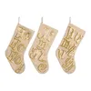 Christmas Decorations Sequin Letter Christmas Stocking Gold Sequins Embroidered Applique Hanging For Family Decorations Xmas Gift Home Dh5Ii