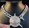 Big Size Shark Pendant Necklace For Men 6ix9ine Hip Hop Bling smycken med Iced Out Crystal Miami Cuban Chain Fashion Jewelry 21073700127