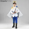 زي موضوع 7pcs مجموعة الأطفال الأمير Come Come Children Deluxe Medieval King Jacket مع Cape Pants Crown Mace Suit Boys Halloween Party Comesl231013