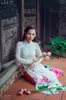 Ethnic Clothing Tailored Lotus Aodai Vietnam Cheongsam Dress Vietnamese Traditionally Long Sleeves