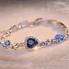 Link Bracelets Fashion Heart Of The Ocean Sea Crystal Classic Rhinestone Charms Bangles Bracelet Women Bridal Jewelry Gifts