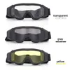 ESS tactical goggles Three-lens shooting glasses Outdoor CS equipment Explosion-proof cloth sleeve version