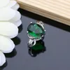 웨딩 쥬얼리 세트 925은 세트 녹색 에메랄드 스톤 귀걸이 반지 패션 액세서리 wdding 목걸이 드롭 231012
