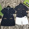 Baby kinderkleding ontwerper jongens geruite shirt sets meisjes geruite jurk met capuchon mode kleding past kinderen zomerpak met korte mouwen