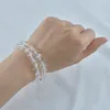 4mm 6mm 8mm 10mm 12mm Natural stone clear quartz bracelet Gemstone Healing Power Energy Beads Elastic Stretch stone round Beads bracelet